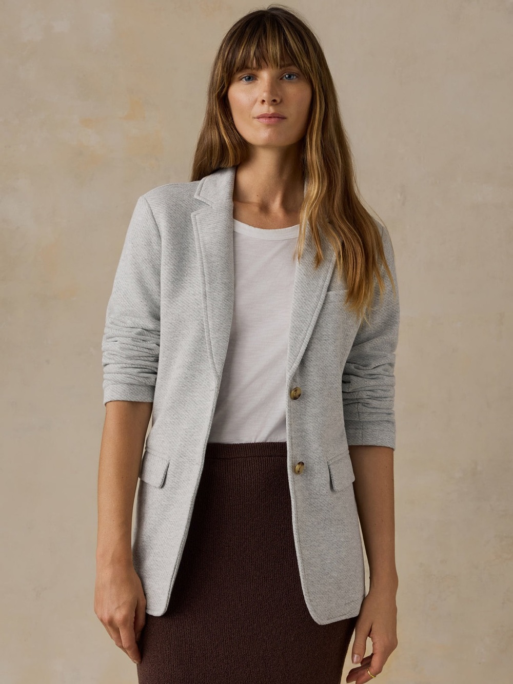 Faherty Inlet Heather Gray Knit Button Blazer Size M New!